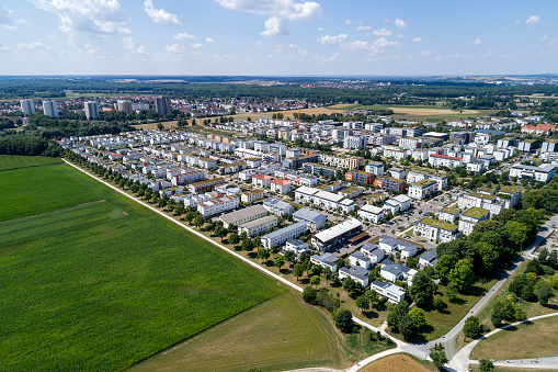 View to Potsdam (Germany) on a sunny day in springtime at the riverside of the River Havel. Potsdam is a city on the water. Potsdam is the capital of the state of Brandenburg in Germany.