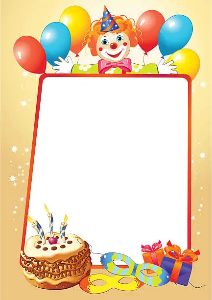 Vector illustration of birthday decorative border