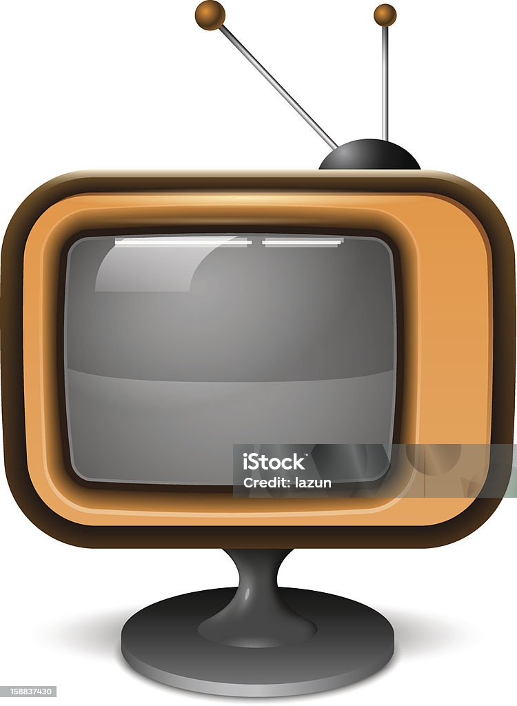 Retro realista ícone de TV - Royalty-free Difusão de Televisão arte vetorial