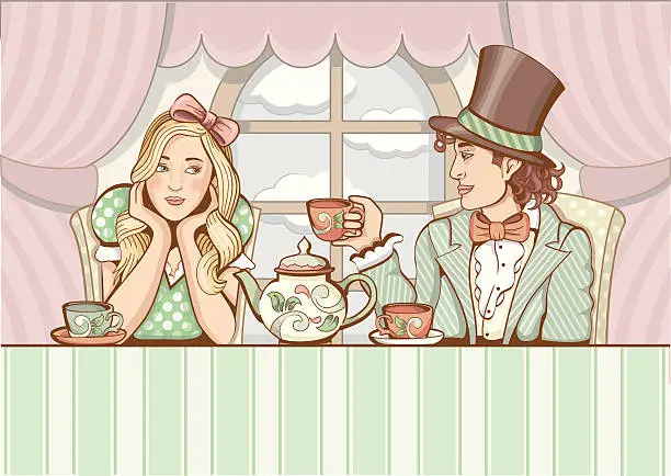 Vector illustration of Elegant tea party