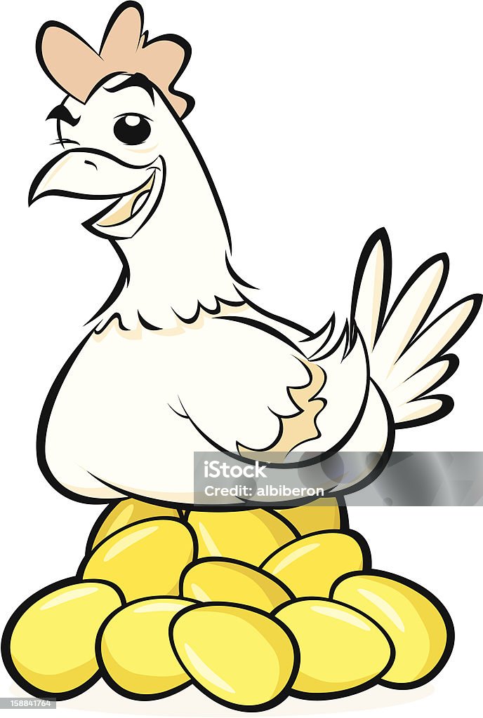 Golden Egg sentar Chick - arte vectorial de Oro - Metal libre de derechos