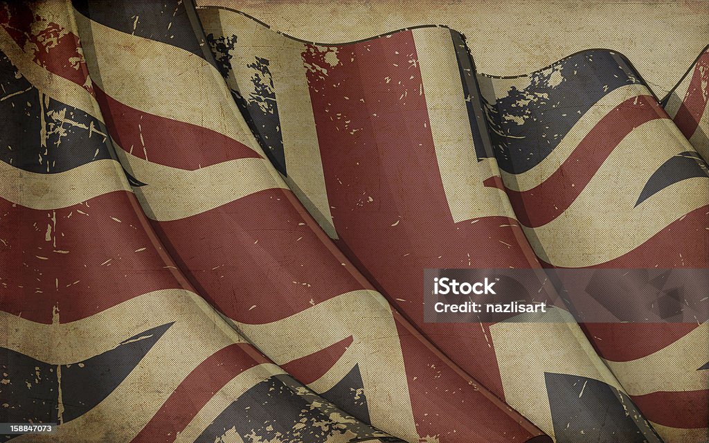 Reino Unido bandera de papel viejo - Ilustración de stock de Inglaterra libre de derechos