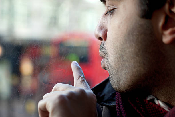 Writing on a window stock photo