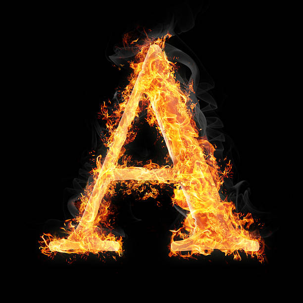 istock Fonts and symbols in fire 158851758