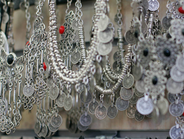 silver jewelry in the shop
