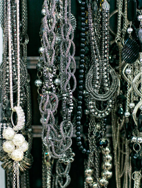silver jewelry in the shop