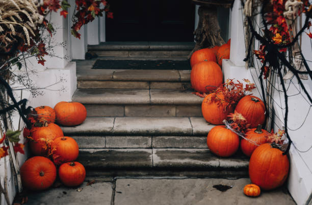 istock Autumn holiday pumpkin arrangement 1588593599