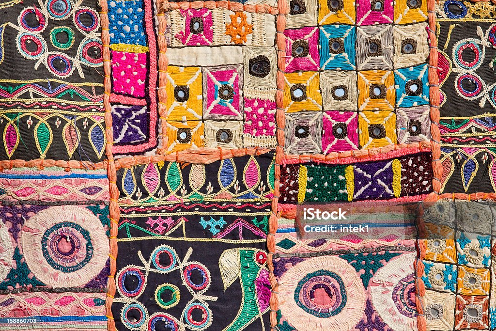 Indian patchwork carpet Indian patchwork carpet in Rajasthan, Asia Asia Stock Photo