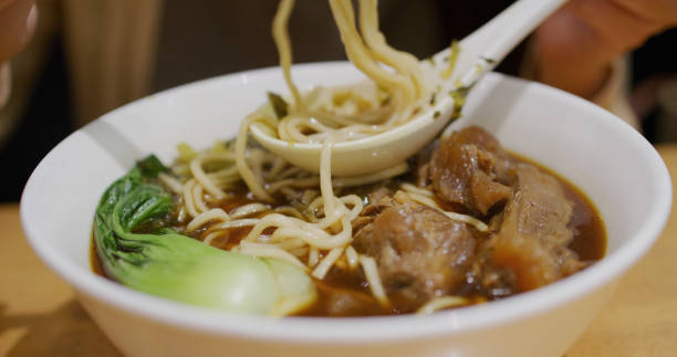 istock Taiwanese beef noodle soup in restaurant 1588621471