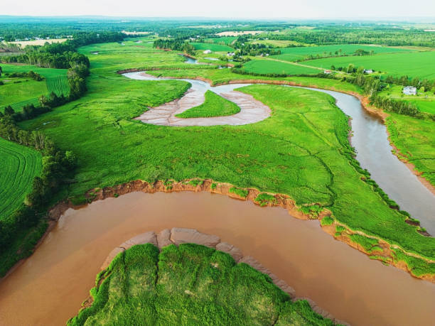 istock Aerial View of Tidal River 1588623887