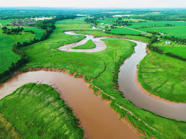 istock Aerial View of Tidal River 1588623917