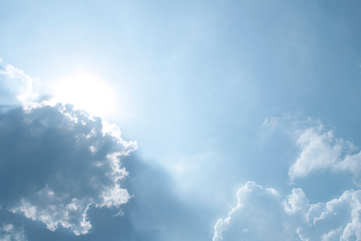 Sunlight from the clouds, mysterious scenery.