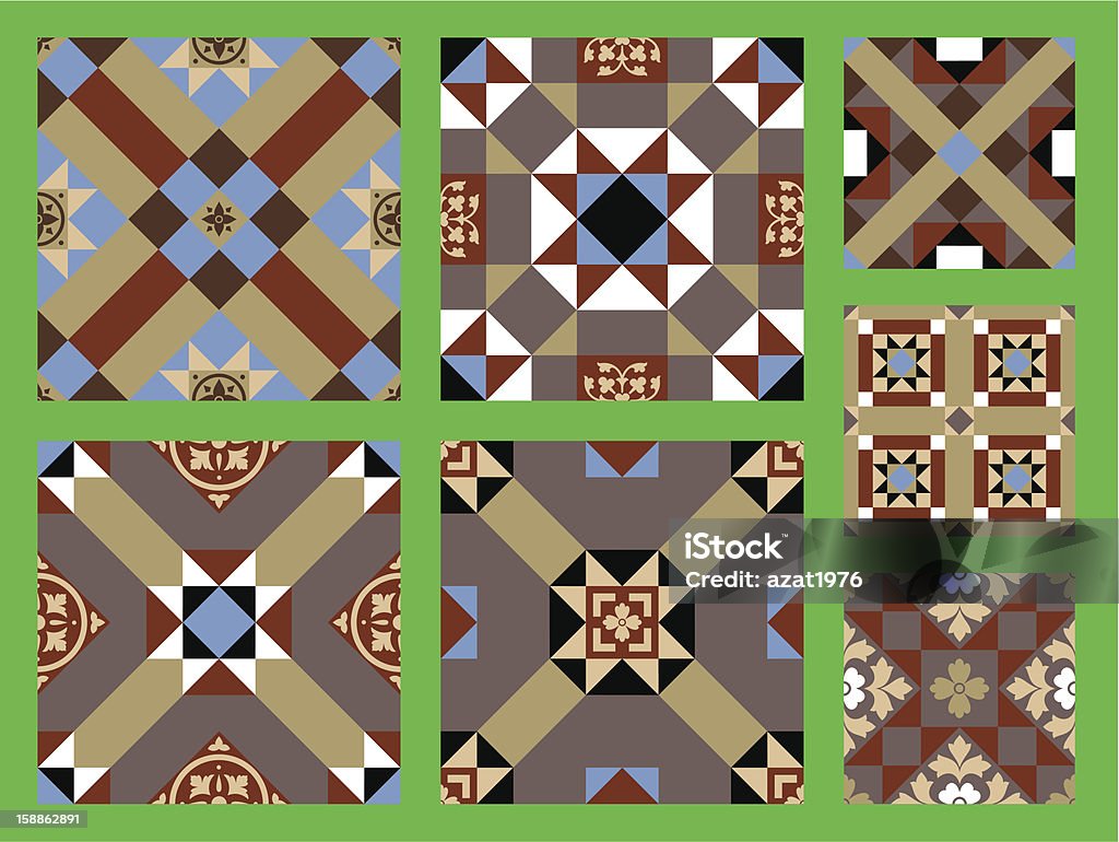 Victorian conjunto de padrões sem emendas - Vetor de Antiguidade royalty-free