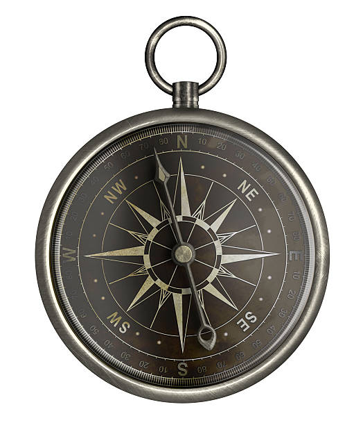 istock antique silver compass with dark face isolated on white 158870261