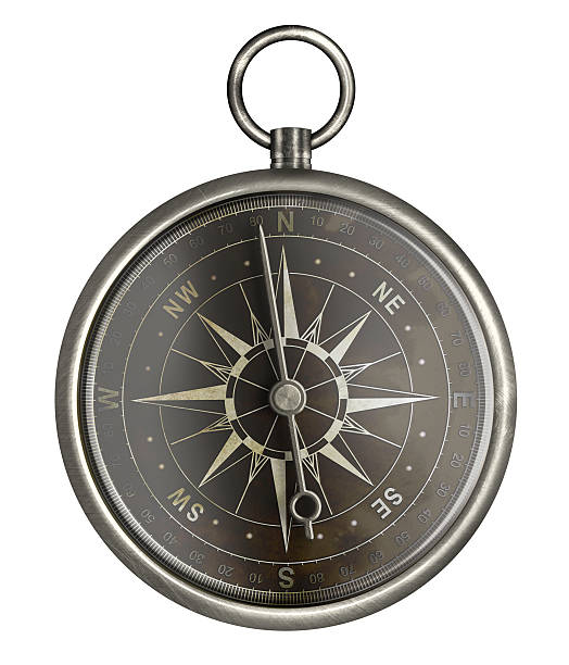 istock antique metal compass with dark face isolated on white 158870337