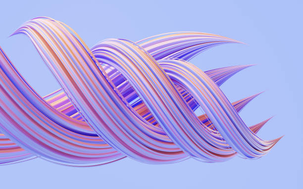istock Flowing and twist geometry lines, 3d rendering. 1588706969