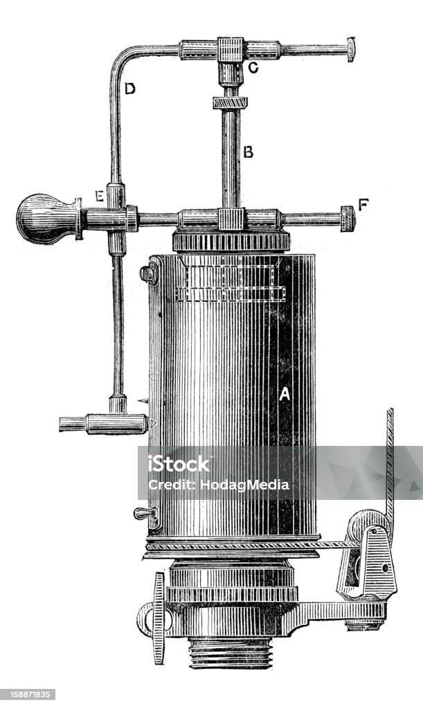 앤틱형 목판화 연료증기 밸브 - 로열티 프리 0명 스톡 일러스트