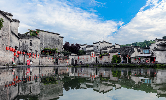Hongcun, Anhui, China, the iconic building of a traditional village