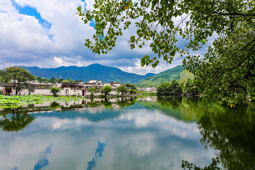 Hongcun, Anhui, China, the iconic building of a traditional village