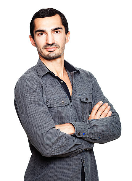 istock Handsome Caucasian man with arms crossed 158873768