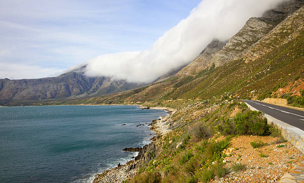 Clarence Drive R44 Scenic Clarence Drive (the R44), between Gordon's Bay and Rooiels in the Western Cape, South Africa gordons bay stock pictures, royalty-free photos & images