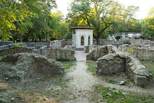 Margaret Island in Budapest (Hungary) Ruin of a former church standing on Margaret Island in Budapest margitsziget stock pictures, royalty-free photos & images