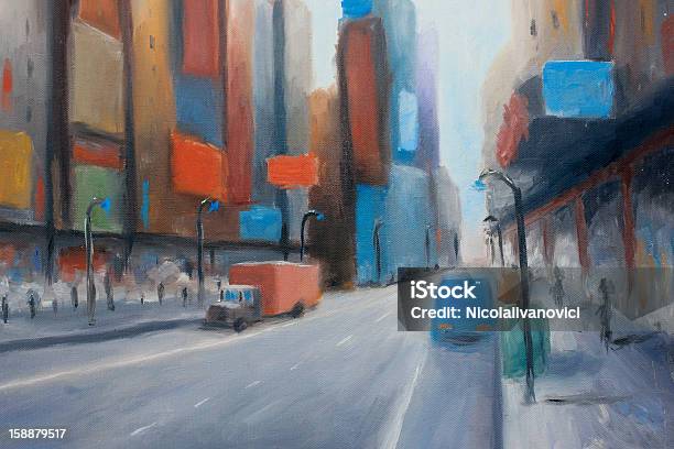 Vermelha Camião - Arte vetorial de stock e mais imagens de Cidade - Cidade, Pintura a Óleo - Imagem pintada, Moderno