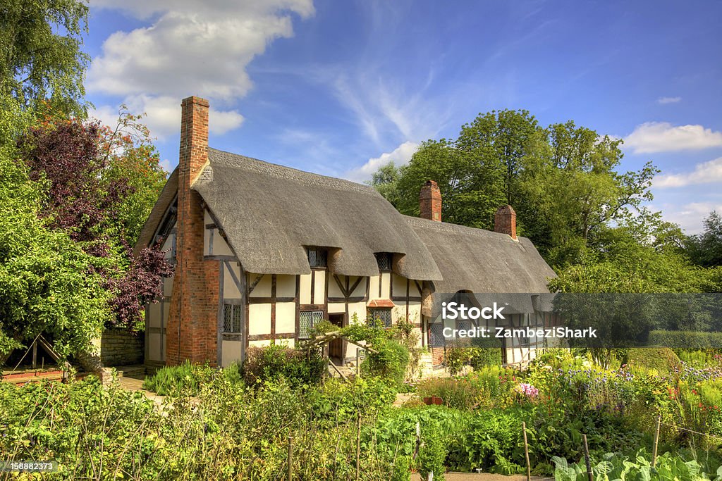 Anne Hathaway's Cottage in Shottery, Warwickshire, England Anne Hathaway's Cottage, the farmhouse where the wife of William Shakespeare lived as a child, is in the village of Shottery, Warwickshire, England, about 1 mile west of Stratford-upon-Avon. Stratford-upon-Avon Stock Photo
