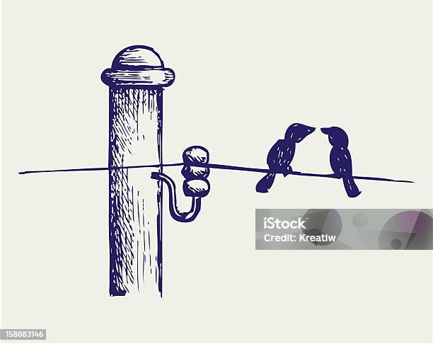 Uccelli Sui Fili - Immagini vettoriali stock e altre immagini di Arte - Arte, Arti e mestieri, Astratto