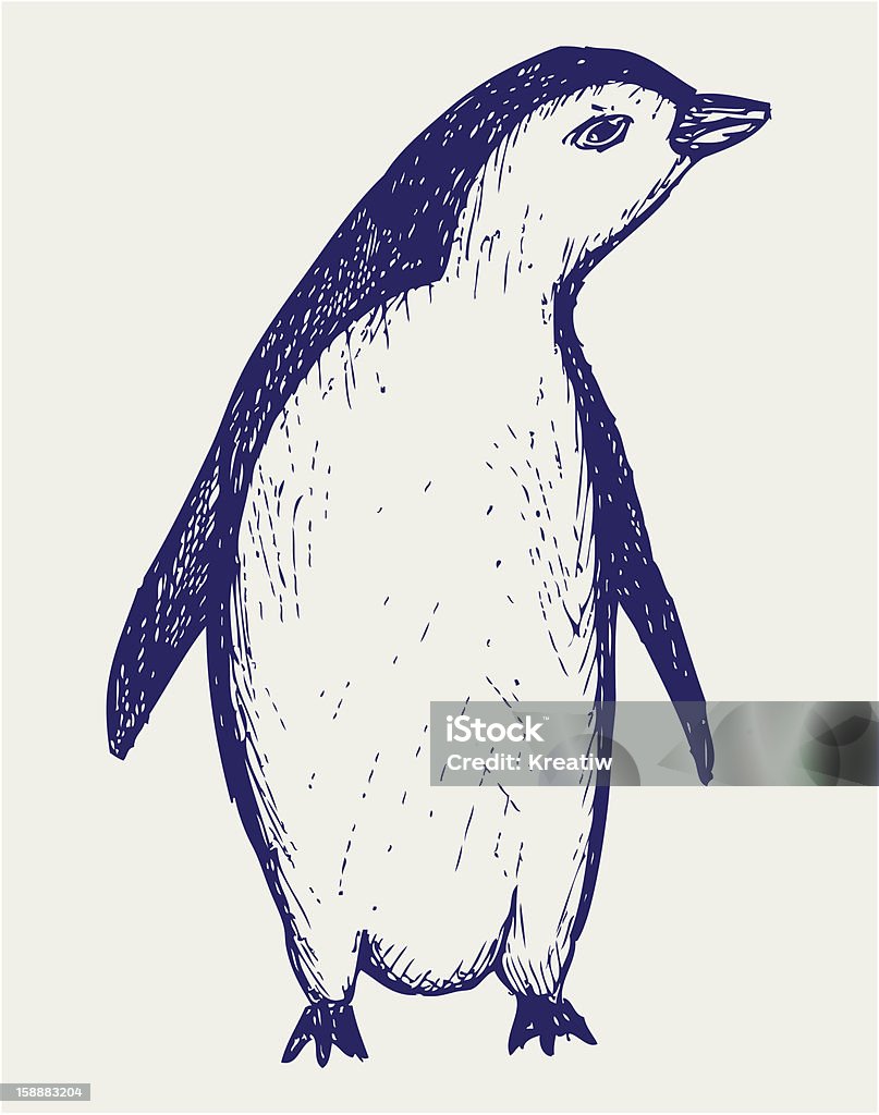 Pingüino de sketches - arte vectorial de Abstracto libre de derechos