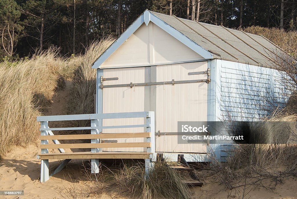 Uma cabana de praia na Hunstanton, Norfolk, Reino Unido - Foto de stock de Litoral royalty-free