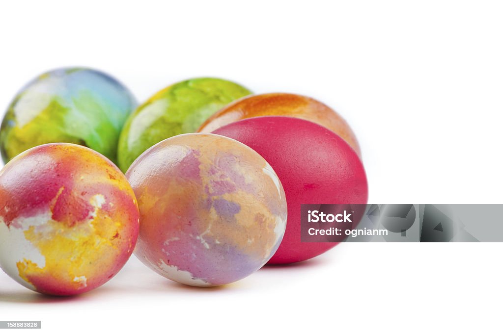 Farbige Ostern Eier in leuchtenden Farben - Lizenzfrei Bunt - Farbton Stock-Foto