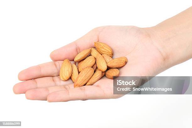 Handful Of Almonds Stock Photo - Download Image Now - Almond, Close-up, Cut Out