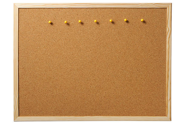 istock Cork board with yellow thumbtack on white background 158886820