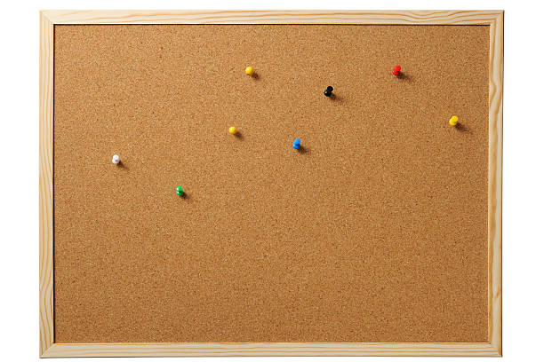 istock Isolated shot of cork board with thumbtack on white background 158886821