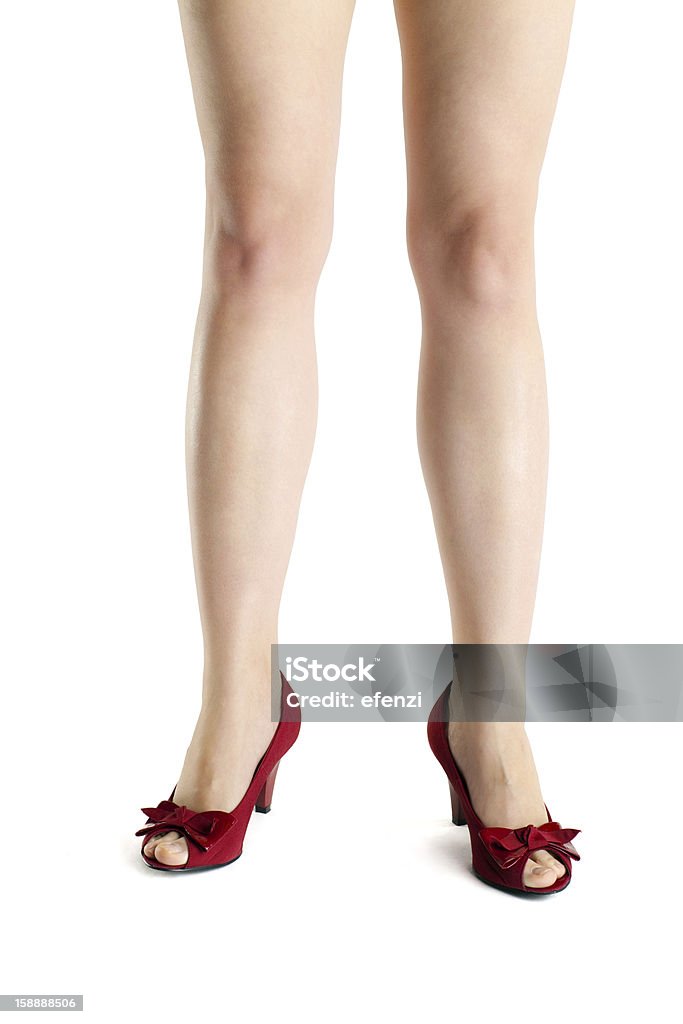 Donna In rosso scarpe - Foto stock royalty-free di Adulto
