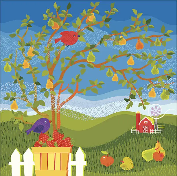 Vector illustration of Summer Farm