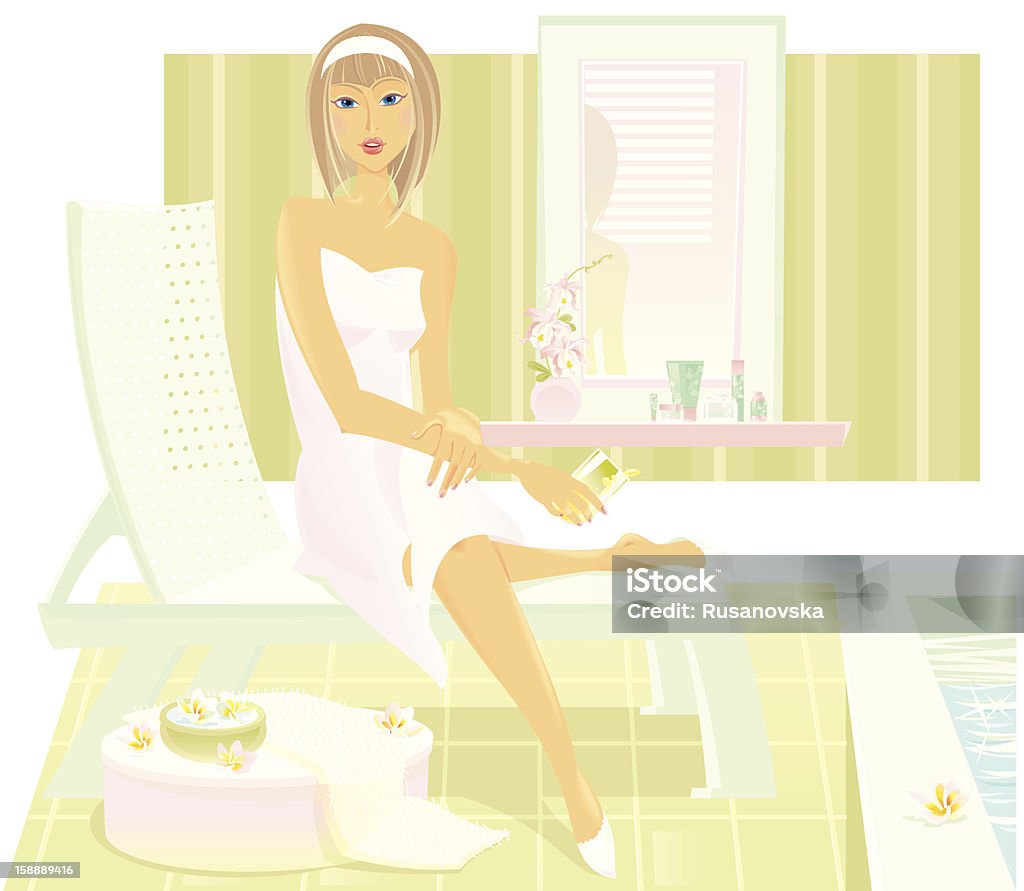 Ragazza SPA - arte vettoriale royalty-free di Donne