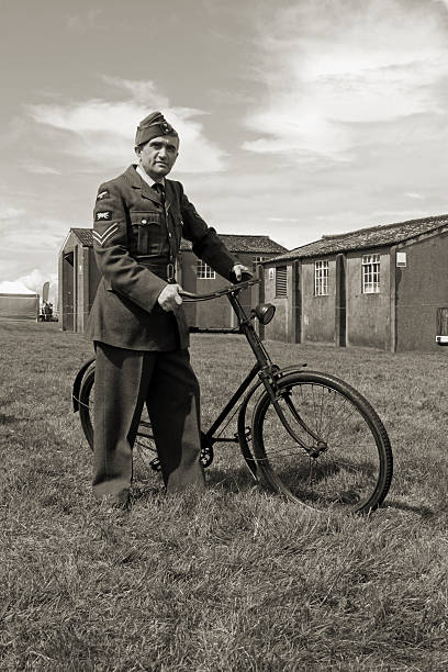 RAF Ground crew. stock photo