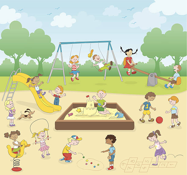 お子様のプレイグラウンド - 公園 遊具点のイラスト素材／クリップアート素材／マンガ素材／アイコン素材
