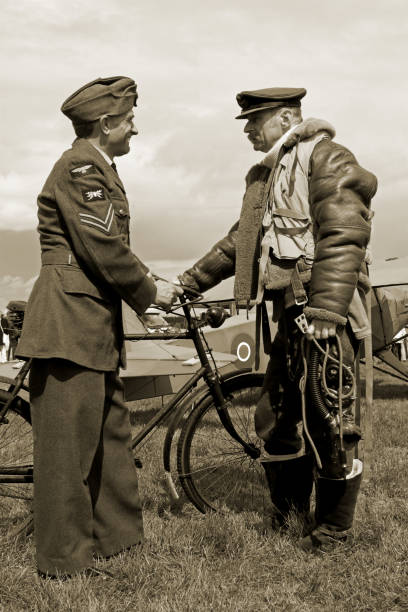 WW2 Bomber Boys. stock photo