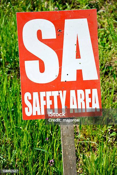 Safety Area Sign Stock Photo - Download Image Now - Color Image, Day, Focus On Foreground