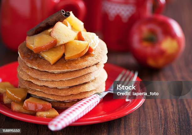 Pancakes With Cinnamon Stock Photo - Download Image Now - Apple - Fruit, Pancake, Breakfast