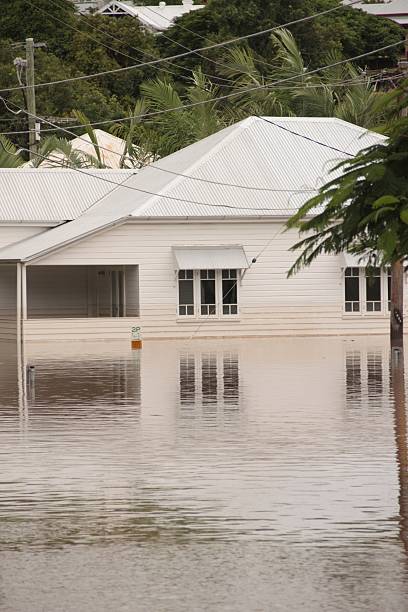 House flooding with water after a storm Flood  Brisbane  area Queensland declared natural disaster  queensland floods stock pictures, royalty-free photos & images