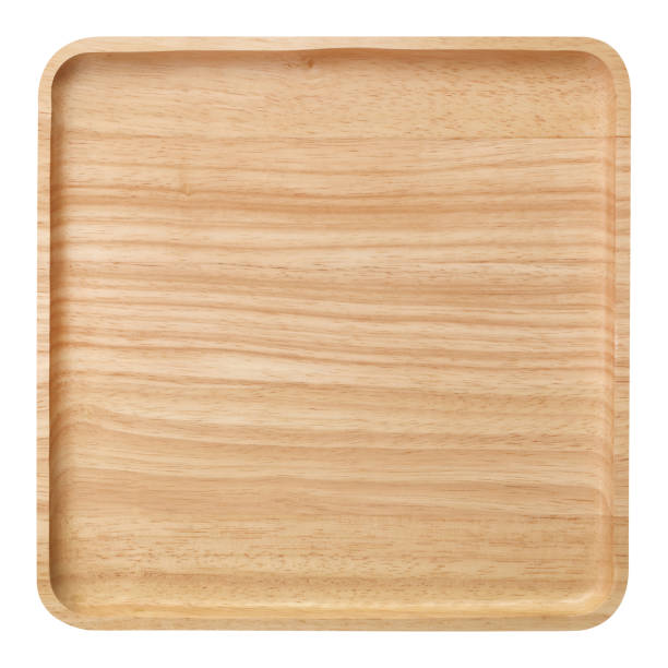 istock Wooden plate isolated on white background with clipping path. 1588962146