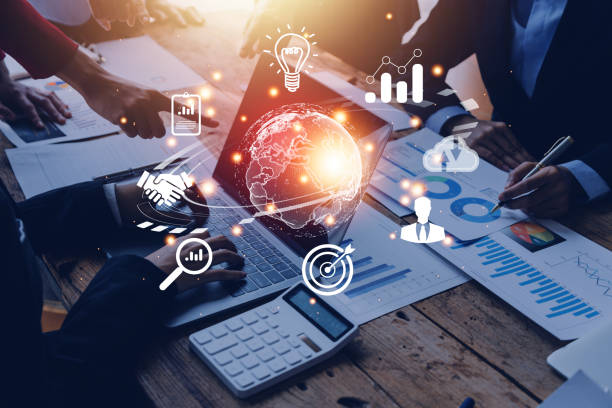 istock woman Hand holding virtual Global Internet connection metaverse. Business global internet connection application technology and digital marketing, Financial and banking, Digital link tech, big data. 1588971634