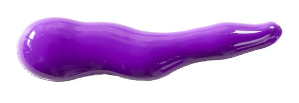istock Purple watercolor drop zigzag isolated on white background. 1589016133