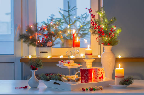 istock christmas decor and red cups with hot drink on kitchen 1589058233
