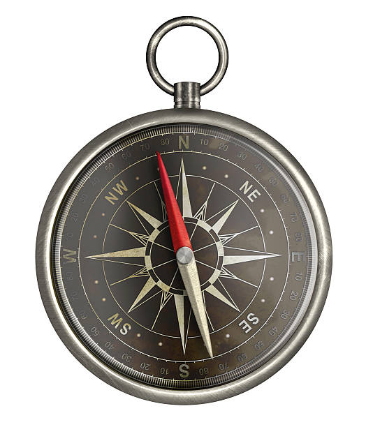 istock old metal compass with dark face isolated on white 158906002