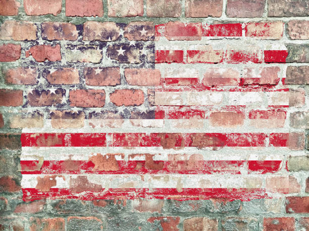 istock American flag on brick wall - USA mural on textured background 1589086583